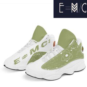 Women's E=M/C2 Ballers Edition Army Green PU Leather Basketball Shoes sneakers